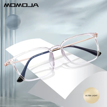 MOMOJA Новая мода Ретро квадратные ультралегкие TR90 прозрачные титановые оптические очки в оправе по рецепту Мужчины женщины Eyeglass1011