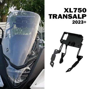 Аксессуары XL750 Transalp Навигационный кронштейн для мотоцикла Honda XL 750 2023 GPS-навигатор, Подставка для мобильного телефона, Алюминий