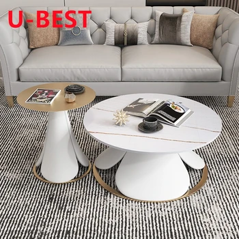 U-BEST Nordic Light, Роскошный Мраморный Журнальный столик, Простая Современная гостиная, Креативная комбинация круглых столов для небольшой семьи