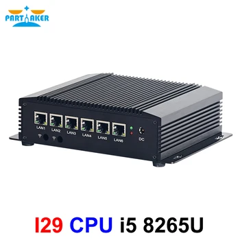 Причастник Безвентиляторный Мини-ПК Intel Core i5 8260U 6 LAN I225 Gigabit Ethernet 4 * Usb 3,0 HD RS232 COM Брандмауэр Маршрутизатор pfSense Minipc