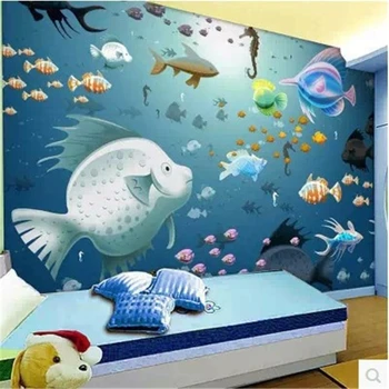 beibehang papel de parede, детская гостиная, диван, спальня, фон для телевизора, пользовательский фон для стен, обои для подводного мира
