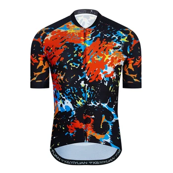 KEYIYUAN/ Летние Топы из Джерси для Велоспорта с коротким рукавом, Мужская Велосипедная спортивная одежда, Дышащие MTB Рубашки Camisa Bike Masculino