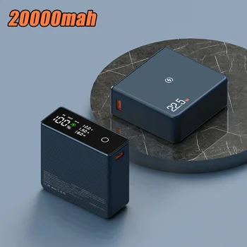 Быстрое зарядное устройство 20000 мАч 22,5 Вт PD20W Power Bank Светодиодный цифровой дисплей Powerbank Магнитное беспроводное зарядное устройство Poverbank Для Xiaomi New