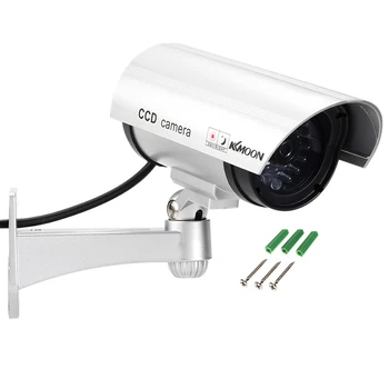 Поддельная камера Наружного видеонаблюдения, имитация камеры-манекена, Пуля для защиты домашней безопасности С мигающим светодиодным красным светом