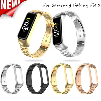 Ремешок для Samsung Galaxy Fit 2, ремешок из нержавеющей стали, браслет для Samsung Galaxy Fit2 R220, аксессуары для смарт-браслета