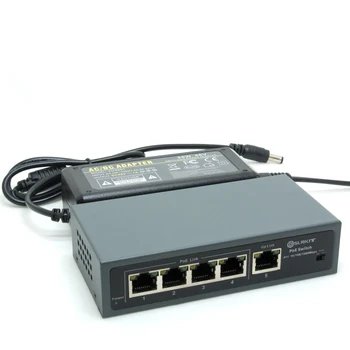 DSLRKIT ALL Gigabit 5 портов 4 PoE + коммутатор 802.3at af Мощность по Ethernet 48 Вт