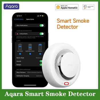 Aqara Датчик обнаружения дыма Пожарная Сигнализация Zigbee 3,0 Монитор Звукового Оповещения Приложение для домашней Безопасности Работает с Xiaomi Mi home Homekit