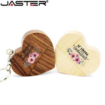 JASTER (более 1 шт бесплатного логотипа) Деревянное сердце Usb флэш-накопитель Memory Stick Pen Drive 8g 16g 32G 64GB Свадебный подарок фотография подарок