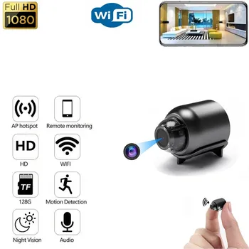 Мини Беспроводная камера ночного видения, WiFi, IP 1080P HD Cam, Сигнализация обнаружения движения, Видеокамера, Многопользовательский удаленный мониторинг espiar Kam