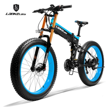 LANKELEISI-Складной Электровелосипед для взрослых, Дорожный велосипед, Для снега, Электровелосипед, Толстая шина 4.0, 48 В, 1000 Вт, 26 дюймов