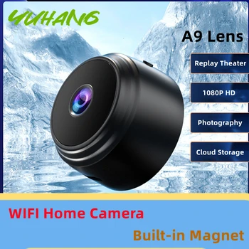 Объектив видеонаблюдения A9 Камера HD WIFI Домашняя Камера 1080P Спорт на открытом Воздухе Инфракрасная Камера Ночного Видения Mini Cámara Видео Фотография Bluetooth