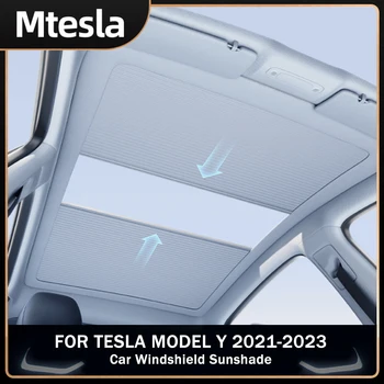 Для Tesla Модель Y 2021-2023 Передние Задние Солнцезащитные Козырьки Стеклянная Крыша Солнцезащитный Козырек Лобовое Стекло Люк В Крыше Жалюзи Затеняющая Сетка Аксессуары