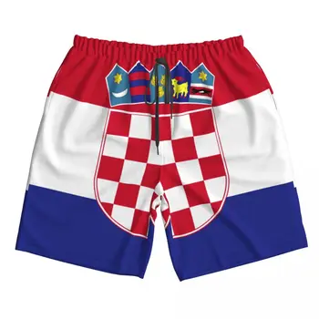 Мужские купальники, Шорты-плавки, Пляжные пляжные шорты, Купальники, Мужские шорты для бега, Флаг Хорватии, Республика Хорватия, Быстросохнущие