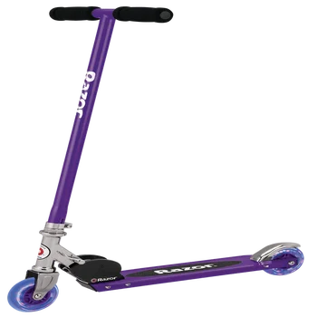 Складной самокат S со светящимися колесами - фиолетовый, для детей старше 5 лет и для водителей весом до 110 фунтов