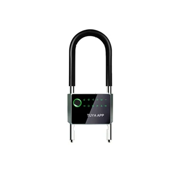 Водонепроницаемый Контрольный Велосипедный U-образный замок Smart Bike Lock с паролем TUYA APP, электронный замок с защитой от отпечатков пальцев