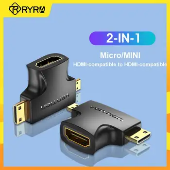 RYRA Micro HDMI-совместимый адаптер Mini 2 В 1, Кабельный разъем типа 