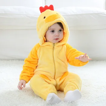 Umorden, костюм Желтого Цыпленка для малышей, Кигуруми для маленьких мальчиков и девочек, боди, комбинезон, фланелевый удобный