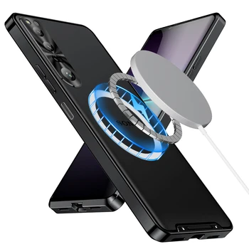 Чехол для телефона с рамой из алюминиевого сплава для Sony Xperia 1 V, чехол с магнитной матовой задней панелью, защитный чехол Funda для Sony Xperia 1 IV
