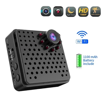 Мини-камера Wifi Беспроводная Full HD 1080P Домашняя Безопасность Микрокамера Аккумулятор Ночного Видения Обнаружение Движения Точка доступа AP Камера