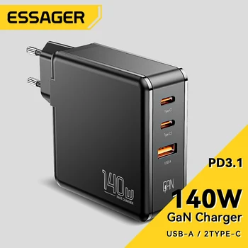 Esaager GaN Зарядное Устройство 140 Вт USB Type C PD Быстрое Зарядное Устройство с Быстрой Зарядкой 4,0 3,0 USB Зарядное Устройство Для Телефона MacBook Ноутбук Смартфон