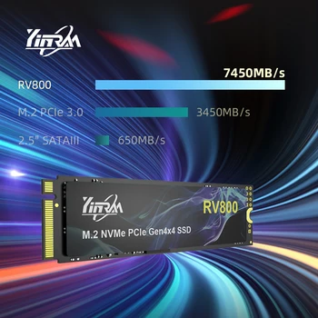 YINRAM 7450 Мбит/с. SSD NVMe 1 ТБ 2 ТБ M.2 512 ГБ SSD Жесткий диск Внутренний твердотельный накопитель PCIe 4,0x4 для Настольного ноутбука PS5