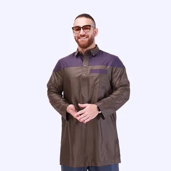 Мусульманская Рубашка Мужская Одежда Абая Мусульманский Домашний Кафтан Для Отдыха Джубба Тобе Свободное Платье Дубай Саудовская Аравия Пакистан Исламский Халат