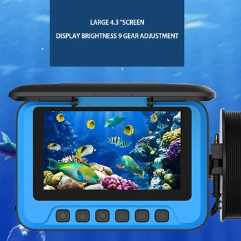 Рыболовная камера Синий 4,3-дюймовый экран 100 кг Рыболовный вес Водонепроницаемый детектор рыбы ночного видения высокой четкости