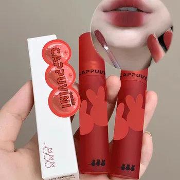 Красная трубка, Бархатный матовый блеск для губ, цвет боярышника, Шелковистая грязь для губ, Водонепроницаемые, стойкие, сексуальные помады для женщин, Корейский макияж