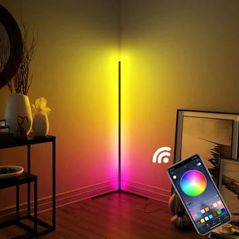 Современная спальня, светодиодный простой умный дом, RGB напольный светильник, меняющий цвет, минимальная угловая подставка, самый маленький угловой торшер
