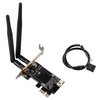 PCI-E X1-M.2 NGFF E-Key WiFi Беспроводной Сетевой Адаптер Конвертер Карты с Bluetooth для Настольных ПК