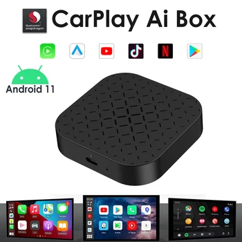 Новый Qualcomm CarPlay AI Box Беспроводной Apple CarPlay Android Auto Netflix Youtube IPTV TV Box для OEM Проводного CarPlay