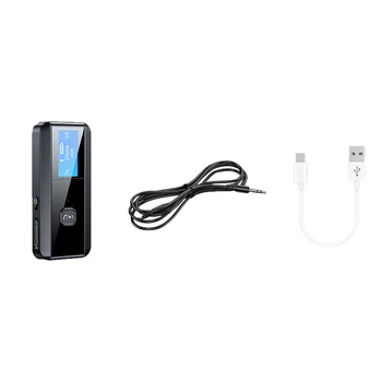 Аудиоприемник-передатчик Bluetooth 5,0 ЖК-дисплей Bluetooth Аудио адаптер для компьютера, телевизора, динамика