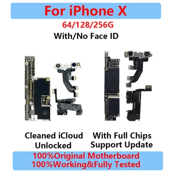 Оригинальная Материнская плата Для iPhone XS Max Logic Main Board С Идентификатором лица С Полным Набором Чипов Система IOS Очистила Сеть iCloud LTE 4G