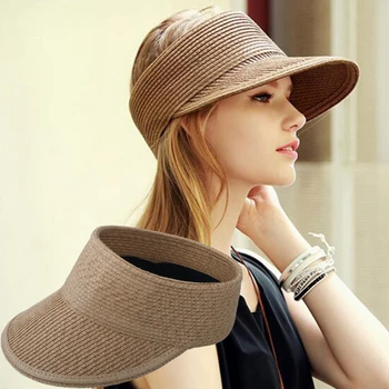 Новая простая летняя соломенная шляпа от солнца, женская шляпа с солнцезащитным козырьком с большими полями, женская кепка с защитой от ультрафиолета