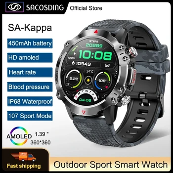 SA-Kappa-1 Новые Мужские Смарт-часы Для Спорта на открытом воздухе с Bluetooth-Вызовом, 1,39 Дюймовый экран, 450 мАч, IP68, Водонепроницаемые Умные Часы Для Мужчин И Женщин