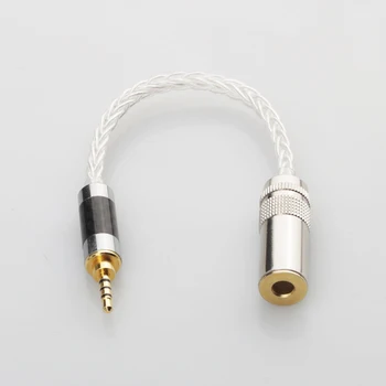 Audiocrast 10 см 2,5 мм TRRS Сбалансированный до 4,4 мм Сбалансированный разъем 7N OCC Посеребренный аудиокабель-адаптер