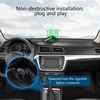 Универсальный HUD GPS Головной дисплей Спидометр, одометр, автомобильный цифровой дисплей скорости, миль/ ч, USB-кабель, нескользящий коврик