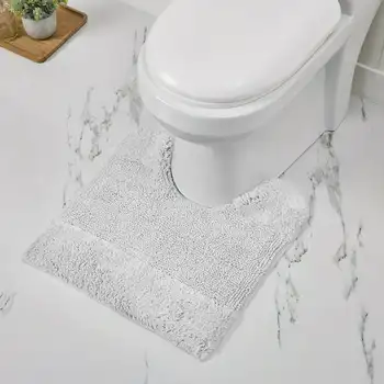 Белый коврик для ванной из 100% хлопка с контуром, 20