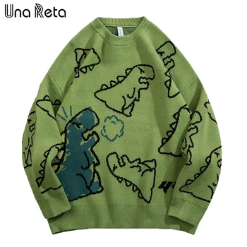 Уличный свитер Una Reta, Мужской Свитер в стиле Харадзюку, Мужская одежда, Пуловер с длинным рукавом, Свитера с милым принтом Для мужчин