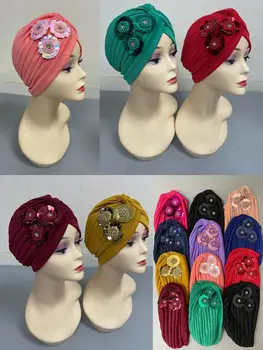 12 шт., готовые к носке, Африканский головной убор с цветочным Рисунком, Женские Тюрбаны, Мусульманский хиджаб, капор, Аксессуары для индийских шляп, Женские шляпы в продаже
