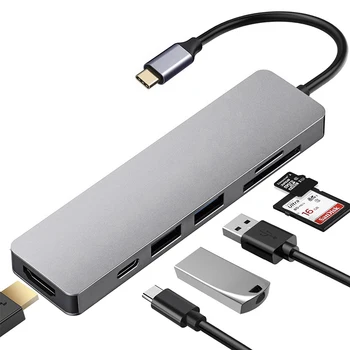Док-станция Typec-hdmi шесть в одном USB-адаптере для ноутбука блок питания pd один накопитель четыре конвертера